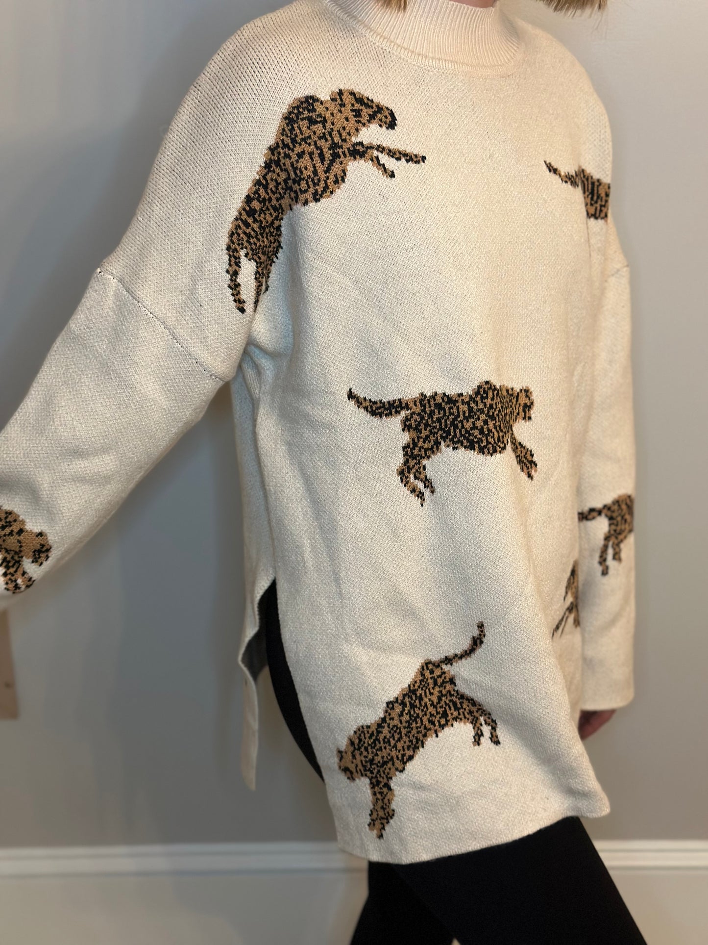 Oatmeal Leopard Sweater